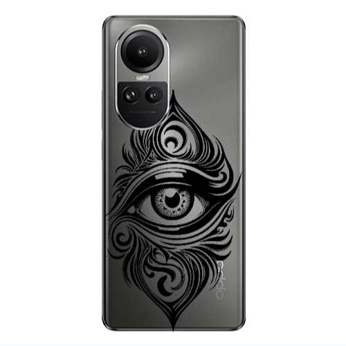 Oppo Reno10 5G Eye patterned drawing Transparent Silicone TPU Θήκη