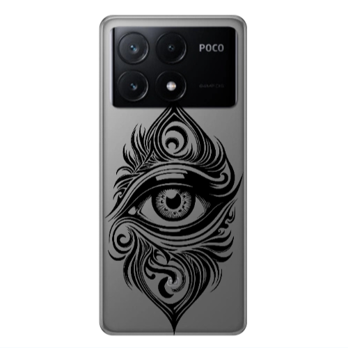 Xiaomi Poco X6Pro 5G Eye patterned drawing Transparent Silicone TPU Θήκη