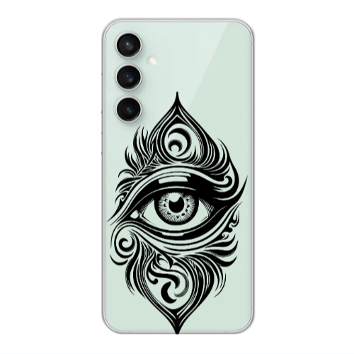 Samsung S24 Plus Eye patterned drawing Transparent Silicone TPU Θήκη