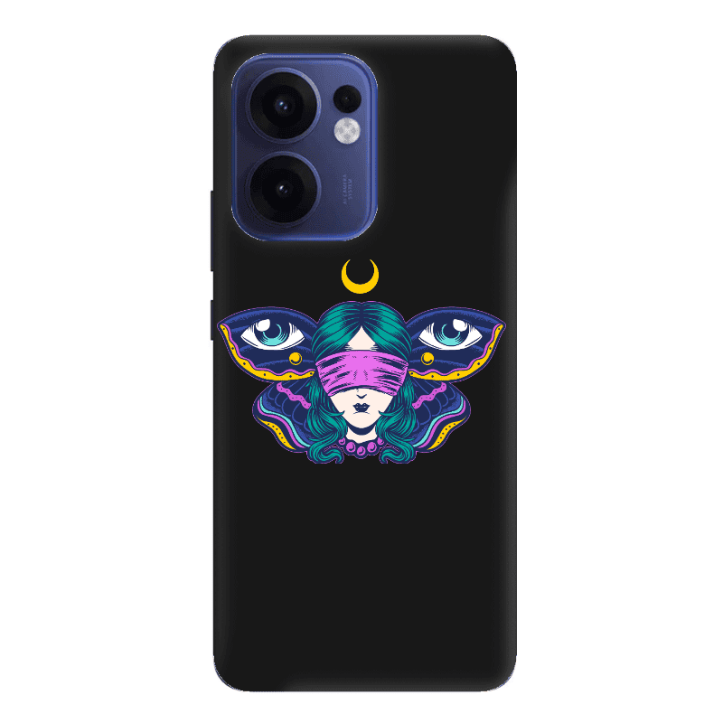 Oppo Reno 13 F Eye in my ear Black Colored Silicone TPU Θήκη