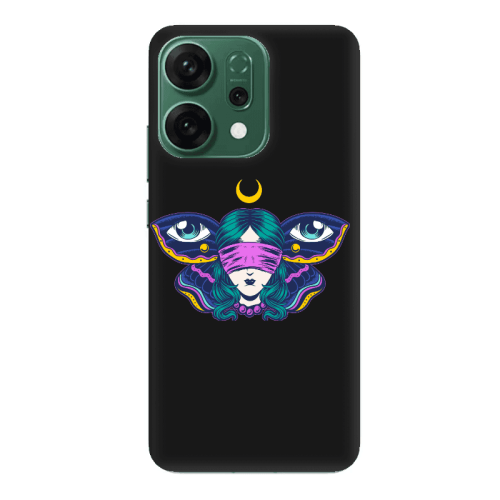 Oppo RENO 14 Eye in my ear Black Colored Silicone TPU Θήκη