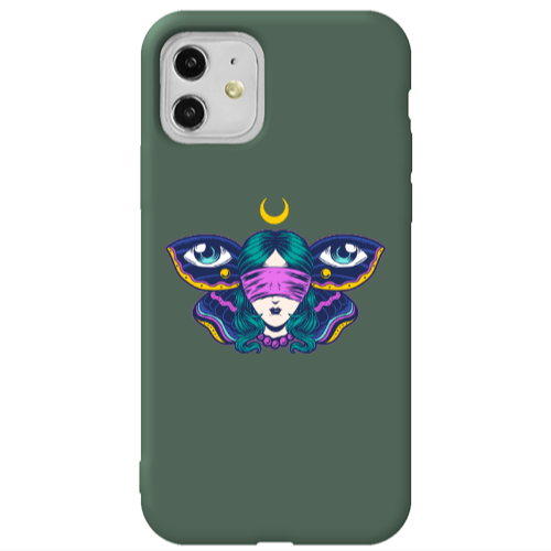 Apple iPhone 11  Eye in my ear Dark Green Colored Silicone TPU Θήκη