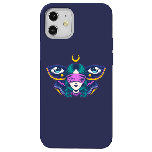 Apple iPhone 12 Eye in my ear Dark blue Colored Silicone TPU Θήκη