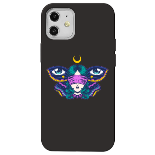 Apple iPhone 12 Eye in my ear Black Colored Silicone TPU Θήκη