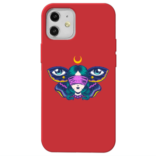Apple iPhone 12 Eye in my ear Red Colored Silicone TPU Θήκη