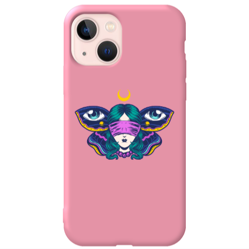 Apple iPhone 13 Eye in my ear Pink Colored Silicone TPU Θήκη