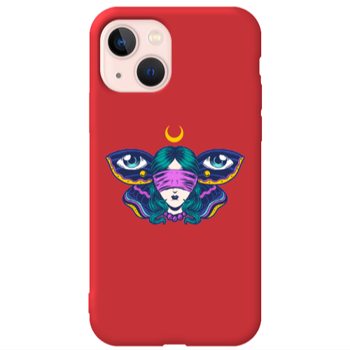 Apple iPhone 13 Eye in my ear Red Colored Silicone TPU Θήκη
