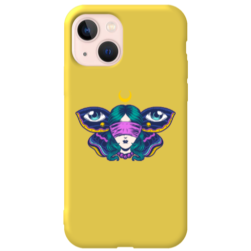 Apple iPhone 13 Eye in my ear Yellow Colored Silicone TPU Θήκη