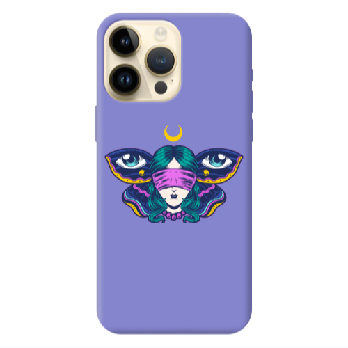 Apple iPhone 13 Pro Max Eye in my ear Purple Colored Silicone TPU Θήκη