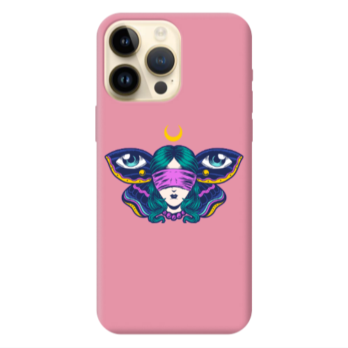 Apple iPhone 13 Pro Max Eye in my ear Pink Colored Silicone TPU Θήκη
