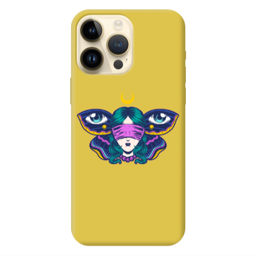 Apple iPhone 13 Pro Max Eye in my ear Yellow Colored Silicone TPU Θήκη