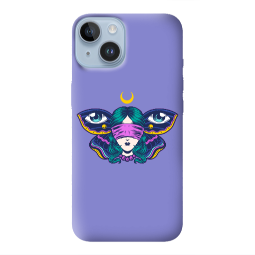 Apple iPhone 14  Eye in my ear Purple Colored Silicone TPU Θήκη