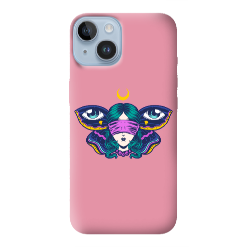 Apple iPhone 14  Eye in my ear Pink Colored Silicone TPU Θήκη