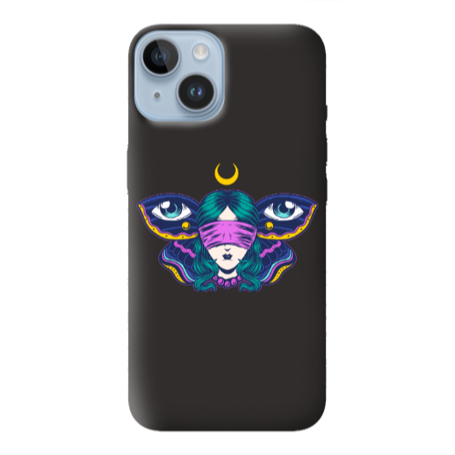Apple iPhone 14  Eye in my ear Black Colored Silicone TPU Θήκη