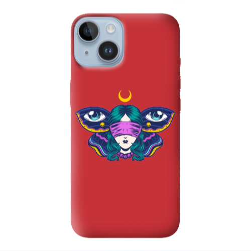 Apple iPhone 14 Plus Eye in my ear Red Colored Silicone TPU Θήκη