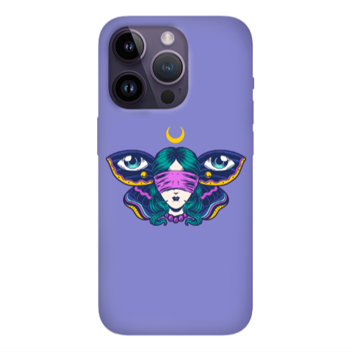 Apple iPhone 14 Pro  Eye in my ear Purple Colored Silicone TPU Θήκη