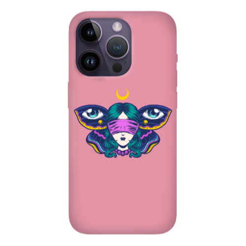 Apple iPhone 14 Pro  Eye in my ear Pink Colored Silicone TPU Θήκη