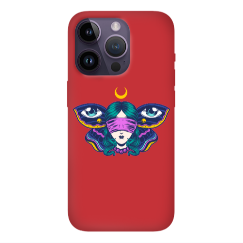 Apple iPhone 14 Pro  Eye in my ear Red Colored Silicone TPU Θήκη