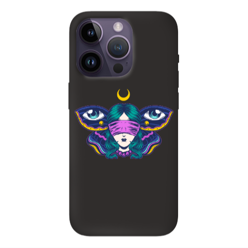 Apple iPhone 14 Pro Max Eye in my ear Black Colored Silicone TPU Θήκη