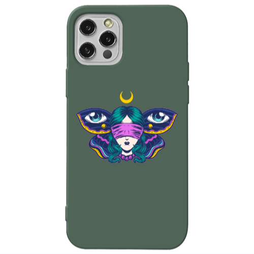 Apple iPhone 13 Pro Eye in my ear Dark Green Colored Silicone TPU Θήκη