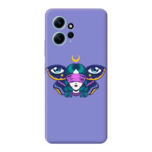 Xiaomi Redmi Note 12 4G Eye in my ear Purple Colored Silicone TPU Θήκη