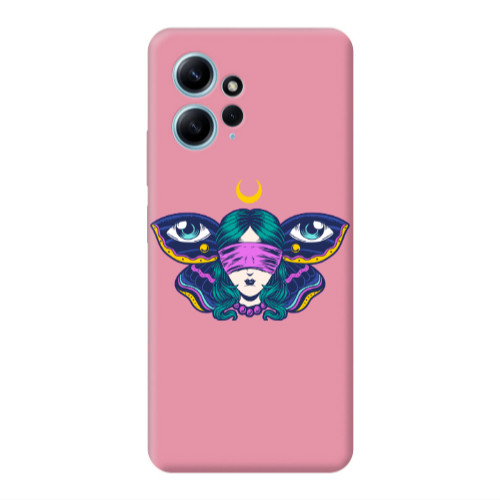 Xiaomi Redmi Note 12 4G Eye in my ear Pink Colored Silicone TPU Θήκη