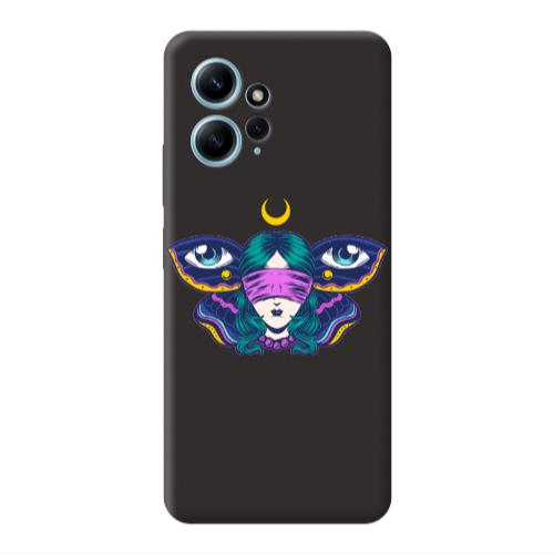 Xiaomi Redmi Note 12 4G Eye in my ear Black Colored Silicone TPU Θήκη