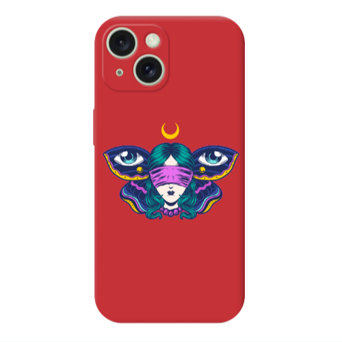 Apple iPhone 15 Eye in my ear Red Colored Silicone TPU Θήκη