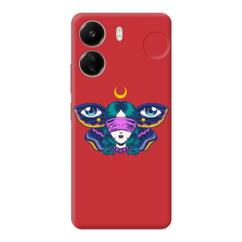 Xiaomi Redmi 13C Eye in my ear Red Colored Silicone TPU Θήκη