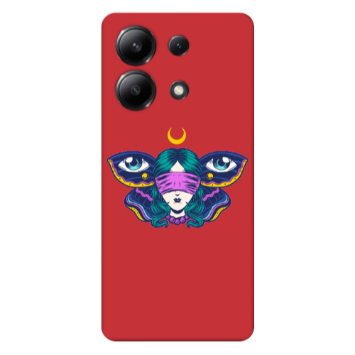Xiaomi Redmi Note 13 4G Eye in my ear Red Colored Silicone TPU Θήκη