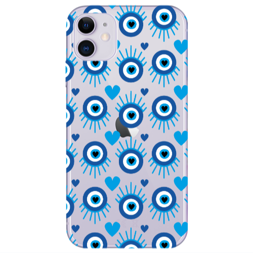 Apple iPhone 11  Heart Eye Transparent Silicone TPU Θήκη