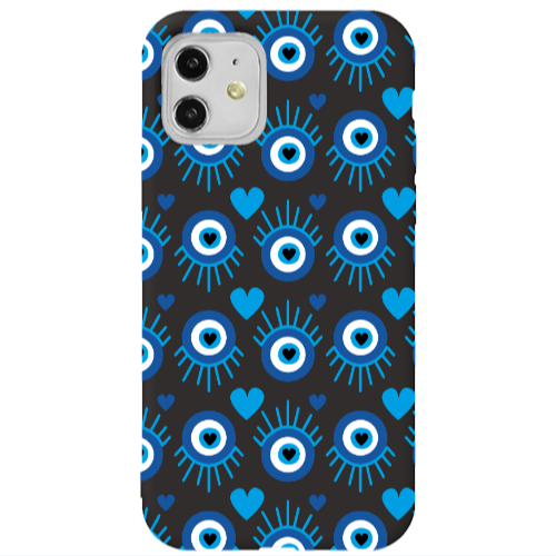 Apple iPhone 11  Heart Eye Black Colored Silicone TPU Θήκη