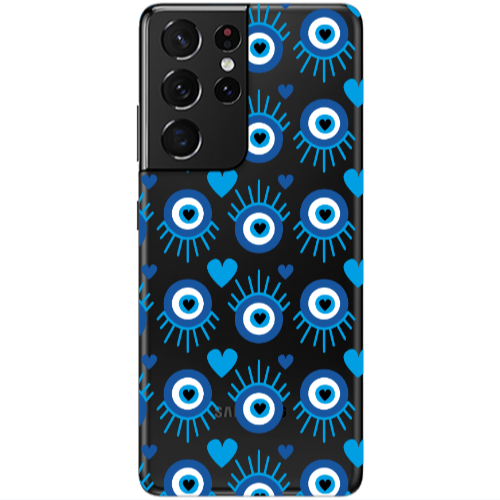 Samsung S21 Ultra Heart Eye Transparent Silicone TPU Θήκη
