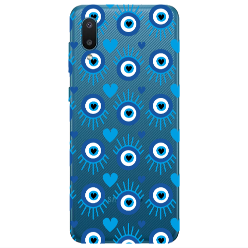 Samsung A02 Heart Eye Transparent Silicone TPU Θήκη
