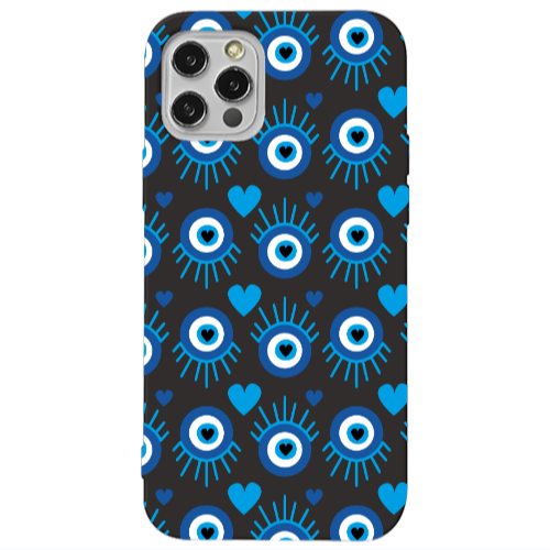 Apple iPhone 13 Pro Heart Eye Black Colored Silicone TPU Θήκη