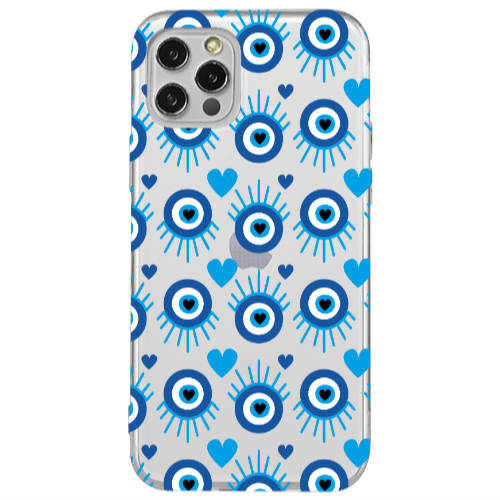 Apple iPhone 12 Pro Heart Eye Transparent Silicone TPU Θήκη