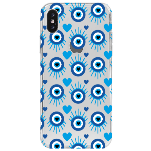 Apple iPhone Xs Max Heart Eye Transparent Silicone TPU Θήκη