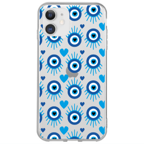 Apple iPhone 12 Mini Heart Eye Transparent Silicone TPU Θήκη
