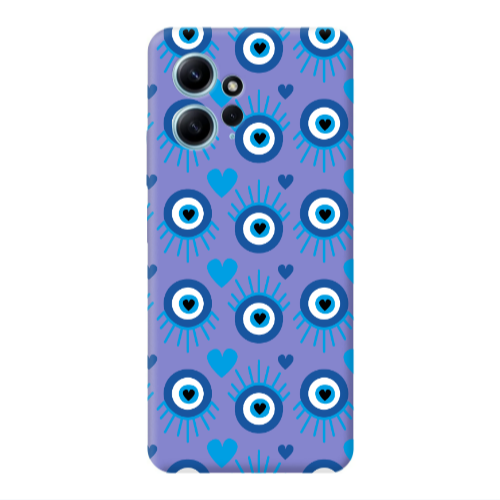 Xiaomi Redmi Note 12 4G Heart Eye Purple Colored Silicone TPU Θήκη