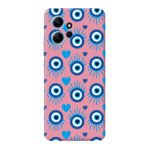 Xiaomi Redmi Note 12 4G Heart Eye Pink Colored Silicone TPU Θήκη
