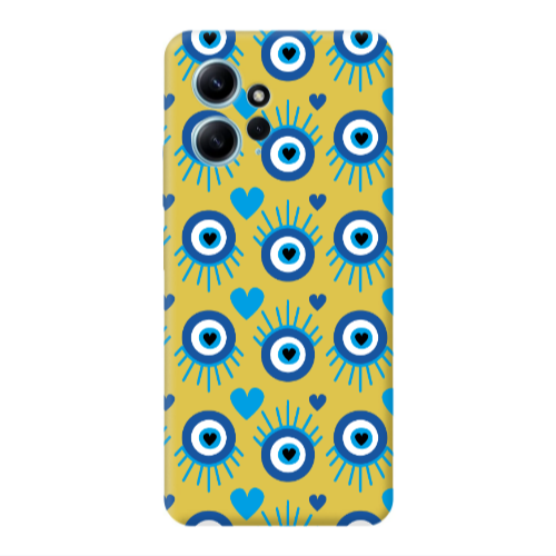 Xiaomi Redmi Note 12 4G Heart Eye Yellow Colored Silicone TPU Θήκη