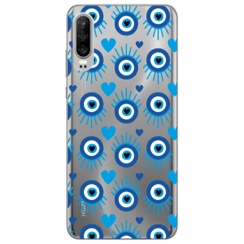 Huawei P30 Heart Eye Transparent Silicone TPU Θήκη