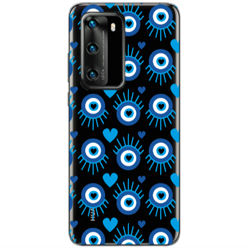 Huawei P40 Heart Eye Transparent Silicone TPU Θήκη