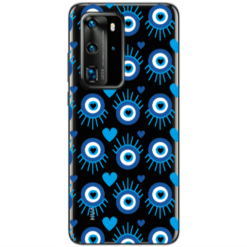 Huawei P40 Pro Heart Eye Transparent Silicone TPU Θήκη