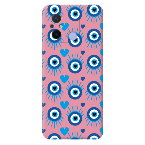 Xiaomi Redmi 12C Heart Eye Pink Colored Silicone TPU Θήκη