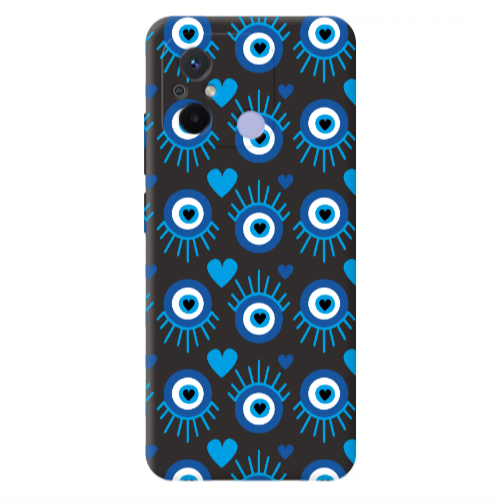 Xiaomi Redmi 12C Heart Eye Black Colored Silicone TPU Θήκη