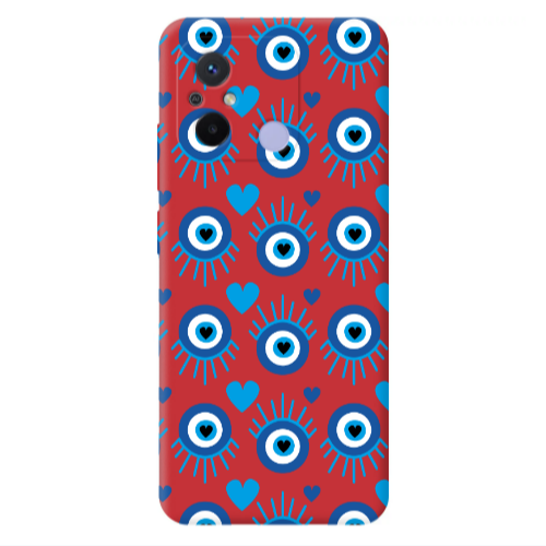 Xiaomi Redmi 12C Heart Eye Red Colored Silicone TPU Θήκη