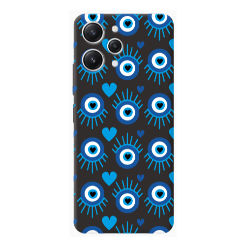 Xiaomi Redmi 12 Heart Eye Black Colored Silicone TPU Θήκη