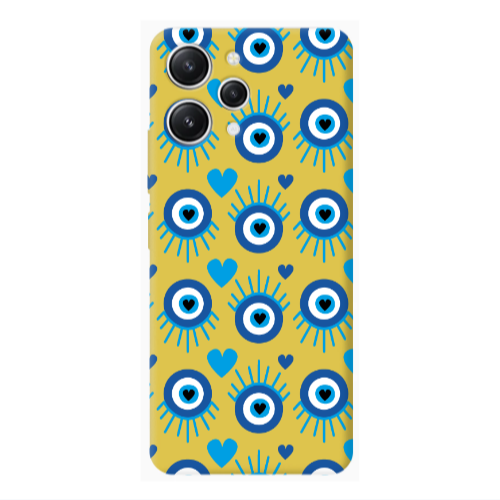 Xiaomi Redmi 12 Heart Eye Yellow Colored Silicone TPU Θήκη