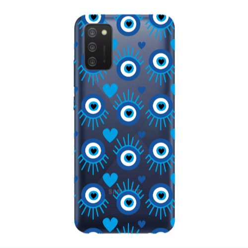 Samsung A02s Heart Eye Transparent Silicone TPU Θήκη